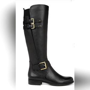 New! Naturalizer Jessie Tall Leather Boot, Black, size 7